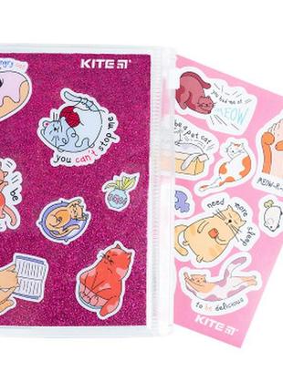Блокнот kite силіконова обкладинка, 80 л., pink cats (k2-462-1)5 фото