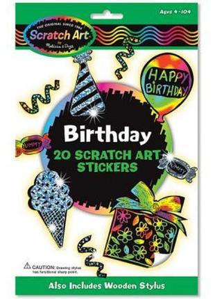Набор для творчества melissa&doug набор наклеек-царапок день рождения (md5828)