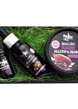 Набор косметики mayur масло какао + масло аргановое + эф. масло лаванды (2200160407154)2 фото