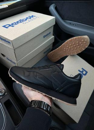 Мужские черные кожаные кроссовки reebok classic  🆕 кроссовки рибок6 фото