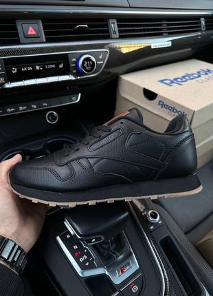 Мужские черные кожаные кроссовки reebok Infrared  🆕 кроссовки рибок