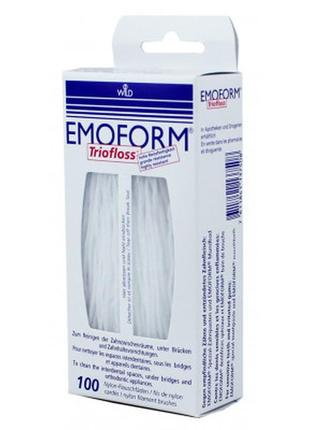 Зубна нитка dr. wild emoform triofloss суперфлос 100 шт. (7611841137508)