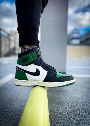 Кроссовки nike air jordan 1 retro high pine green