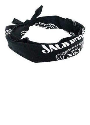 Чёрная бандана, платок jack daniel's, стильная на голову, шею, чокер