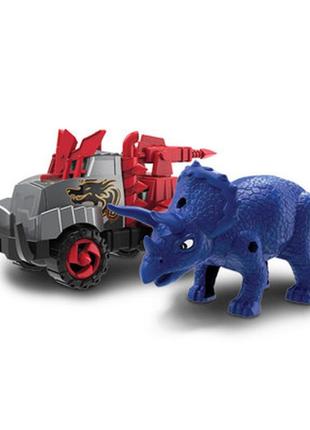 Игровой набор road rippers машинка и синий трицератопс (20073)