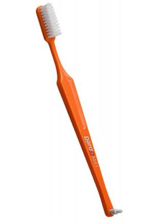 Зубная щетка paro swiss m43 средней жесткости оранжевая (7610458007082-orange)