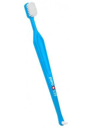 Зубна щітка paro swiss s39 у пластмасовій вупі. м'яка голуба (7610458097150-blue)