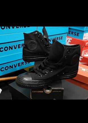 Кеды черные высокие converse all star hi black mono