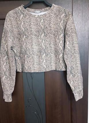 Мягкий свитшот змеиный принт zara