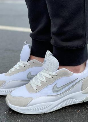 Мужские спортивные  светлые кроссовки в сетку nike 🆕 кроссовки найк
