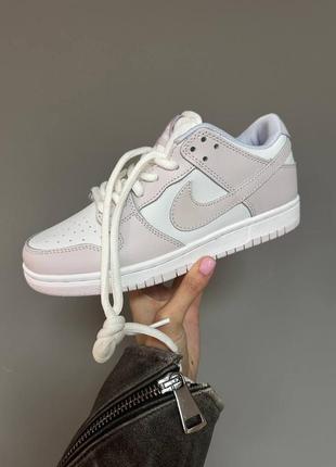 Женские светло розовые кожаные кроссовки nike sb dunk low 🆕 найк сб данк