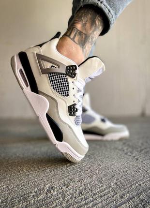 Кроссовки nike air jordan 4 retro white grey black