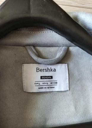 Куртка косуха бершка bershka замшевая серая размер л6 фото