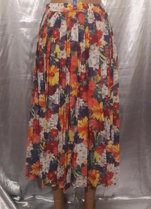 Яркая цветочная юбка-плиссе2 фото
