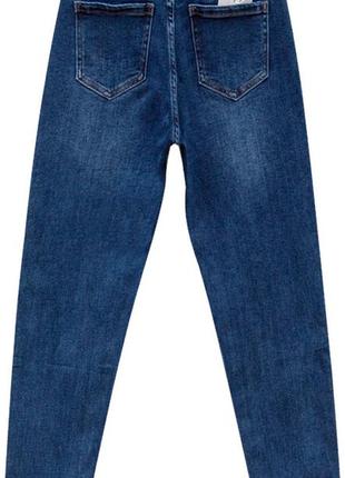 Модные женские джинсы mom синего цвета pink girl 2023