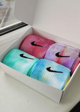 Набір 4 пари шкарпетки nike tie dye  тай дай бокс