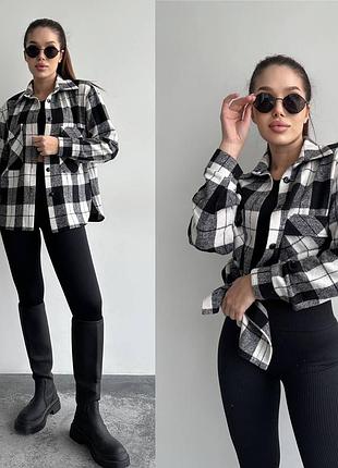 Сорочка жіноча - стильна рубашка в клітинку6 фото