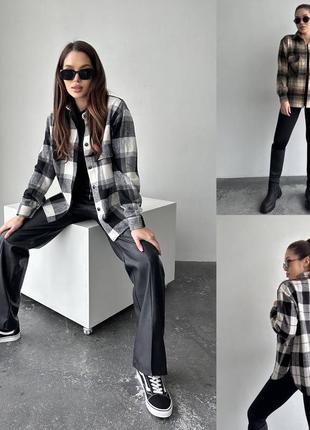 Сорочка жіноча - стильна рубашка в клітинку4 фото