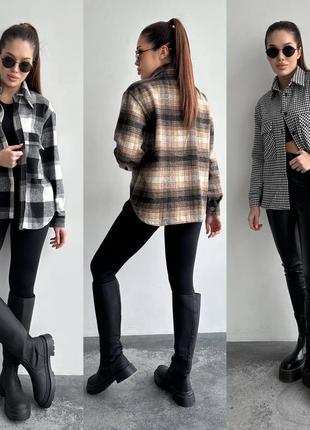 Сорочка жіноча - стильна рубашка в клітинку2 фото