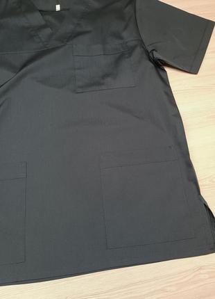 Чорний медичний костюм 46 розмір з  сорочкової тканини7 фото
