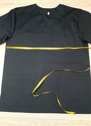 Мужской медицинский топ,куртка 46-48 размер черный цвет с тонкой рубашечной ткани
