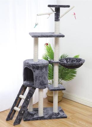 Кігтеточка-будиночок для кота taotaopets 047706 grey в'язання 140*54*30 см