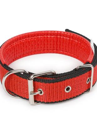 Ошейник для собак taotaopets 177701 red-black xxl двухслойный регулируемый