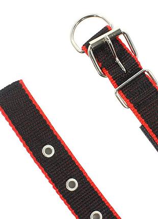 Ошейник для собак taotaopets 177701 black-red m двухслойный регулируемый2 фото