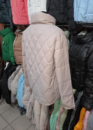 Стильная демисезонная стеганая куртка женская весенняя большие размеры батал7 фото