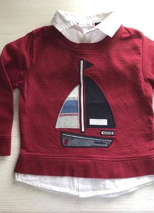 Нарядный свитшот - рубашка debenhams на 2-3 года рост 98 см.