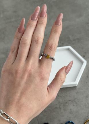 Кольцо кольца с сердечком ручной работы6 фото