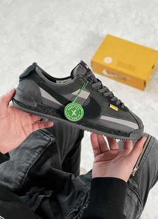 Кросівки union x nike cortez nylon grey black