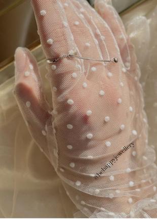 Фатиновые перчатки в горошек, перчатки в капленке