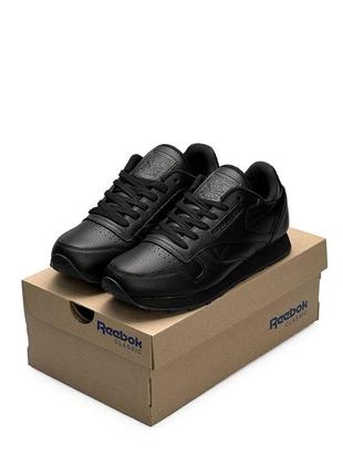 Чоловічі кросівки reebok classic leather all black