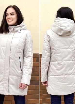 Новая демисезонная женская куртка meajiateer биопух, антивлага размеры 48-567 фото