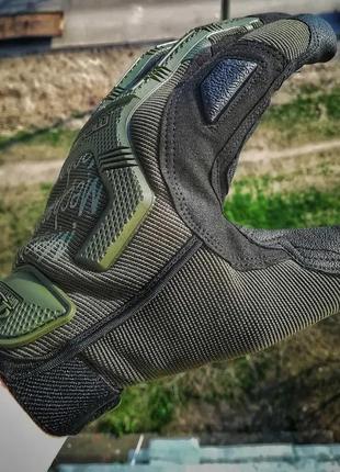 Перчатки тактические - "mechanix. m-pact pro" - олива