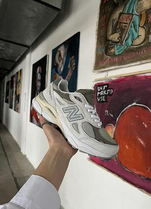 Мужские кроссовки new balance 990 brown grey / smb