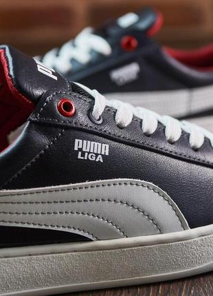 Кеды мужские puma натуральная кожа синие9 фото