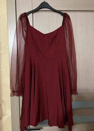 Платье с рукавами сеточкой shein7 фото