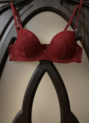 Шикарний, базовий, ажурний, бюстгальтер, бордового кольору, від бренду: passionata🌺