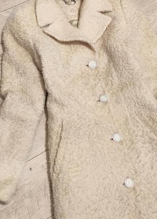 Демі пальто з хутра лами з натуратьним хутром4 фото