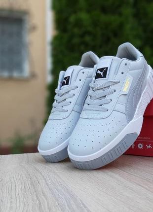Женские серые кожаные кроссовки puma cali 🆕 кеды пума кали