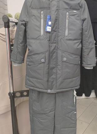 Тепла зимова подовжена куртка-парка для хлопчика 104-158