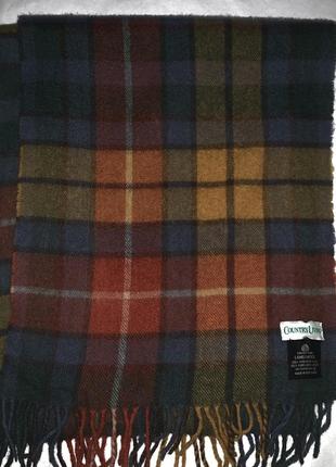 Шотландский шерстяной шарф в клетку1 фото