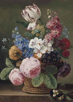 Алмазная вышивка. картина на подрамнике "цветы. худ. jan frans van dael" , размер 40х50см