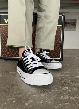 Женские кеди converse chuck taylor all star platform black white 36-37-38-39-402 фото