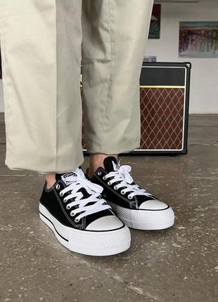 Женские кеди converse chuck taylor all star platform black white 36-37-38-39-409 фото