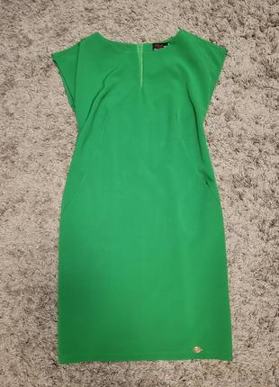 Нарядное женское платье зеленая изумруд