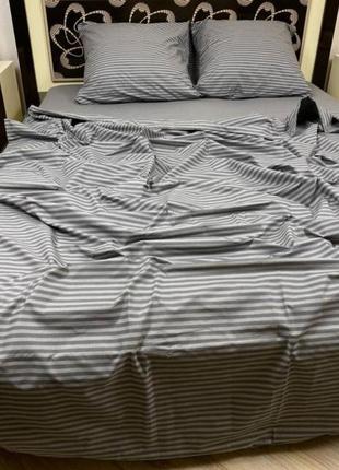 Постельный комплект "полоска серая голд"
