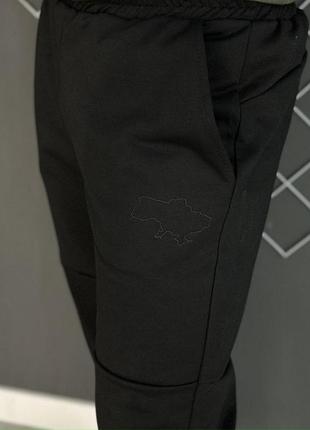 Мужские спортивные штаны черные i'm ukrainian однотонные весенние | брюки мужские хлопковые повседневные5 фото